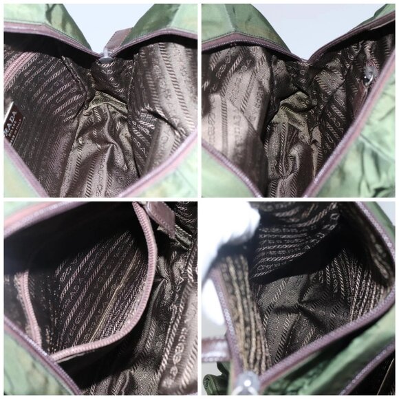 PRADA Hand Bag Nylon Khaki Auth - Picture 15 of 16